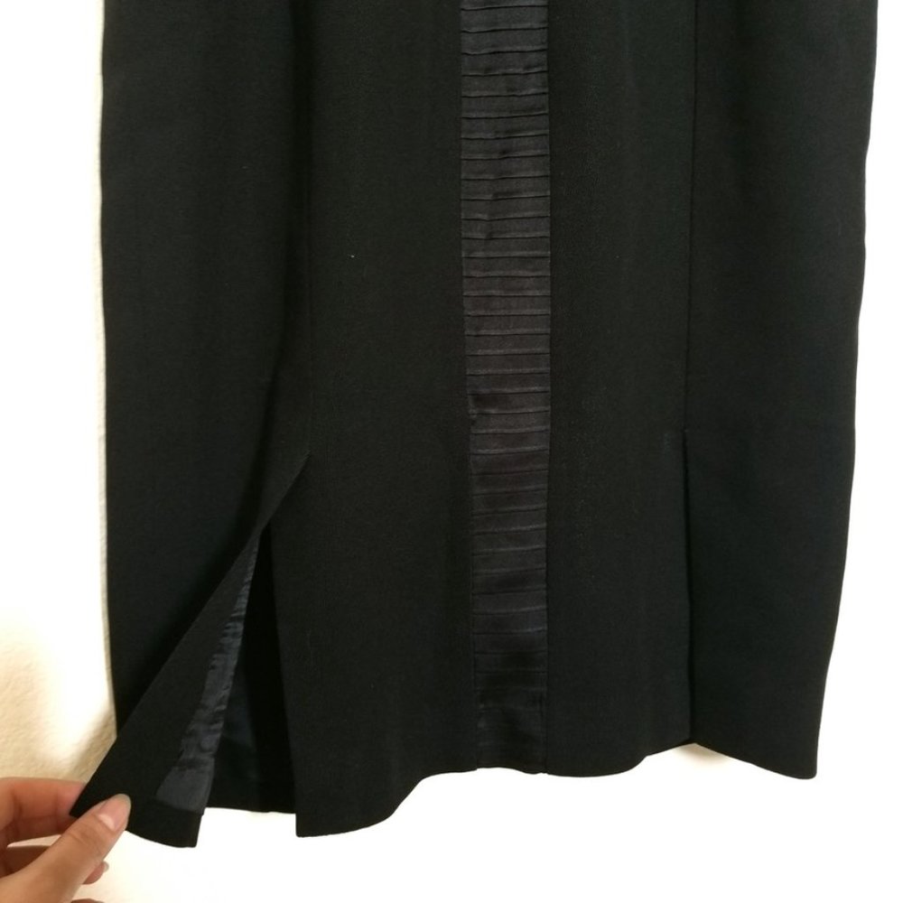 VERSACE | Wool Silk Sheath Midi Dress Black Small - Picture 9 of 12